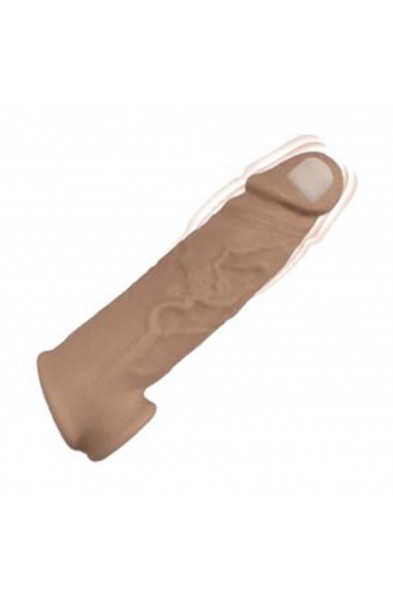 Natural Realskin Vibrating Penis Xtender - Brown