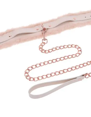 Peaches N Creame Fur Collar and Leash - Pink