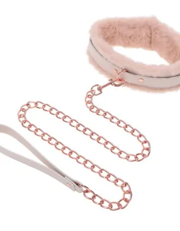 Peaches N Creame Fur Collar and Leash - Pink