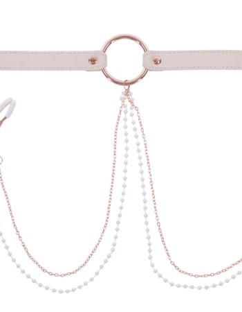 Peaches N Creame Collar With Nipple Clamps - Pink