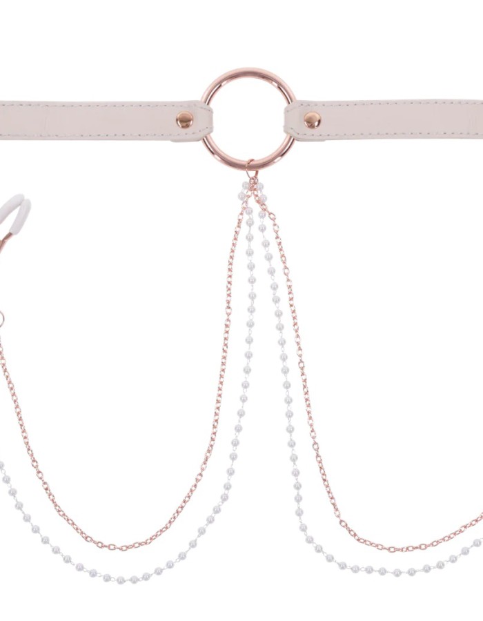 Peaches N Creame Collar With Nipple Clamps - Pink