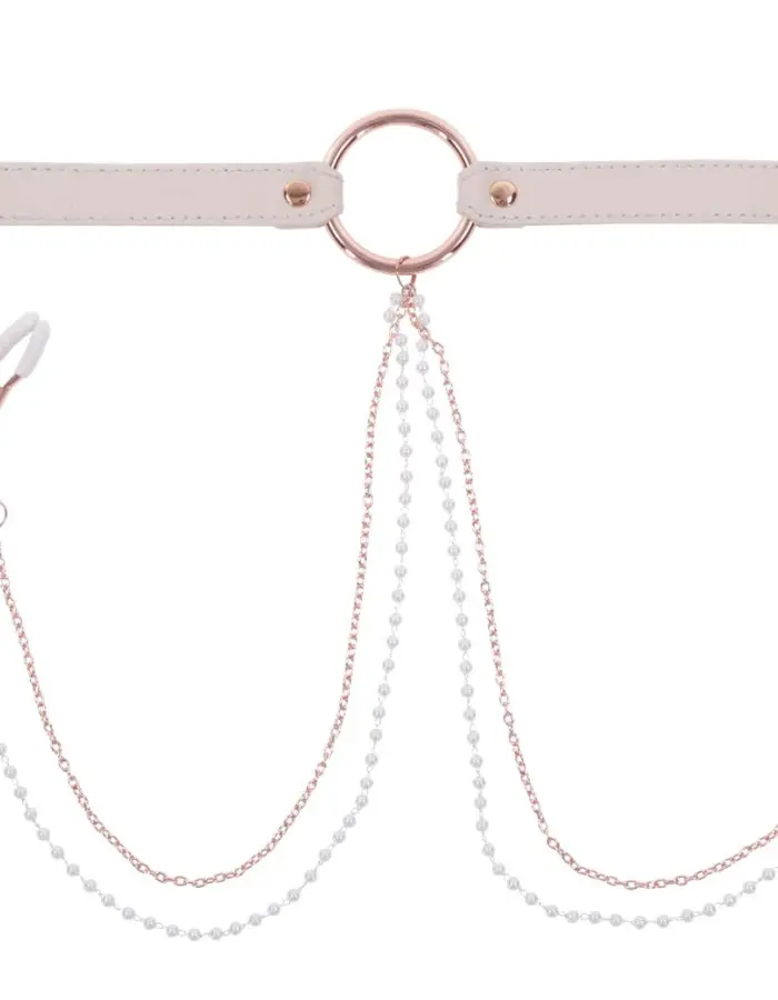 Peaches N Creame Collar With Nipple Clamps - Pink