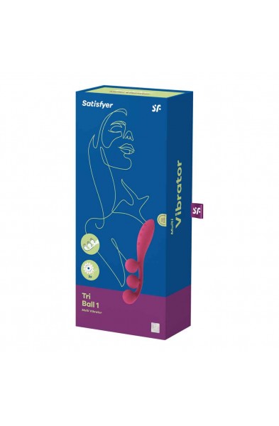 Tri Ball 1 Lay on Vibrator - Red