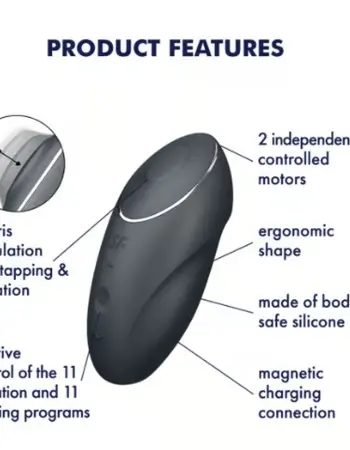 Satisfyer Tap and Climax 1 Vibrator - Grey