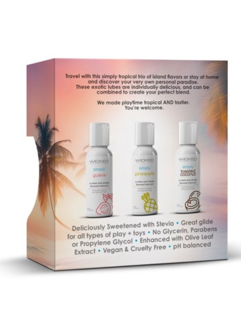 Wicked Simply Tropical Trio 1oz Travel Size Flavored Lubes