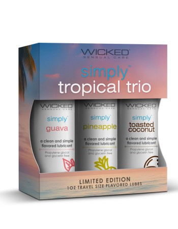Wicked Simply Tropical Trio 1oz Travel Size Flavored Lubes