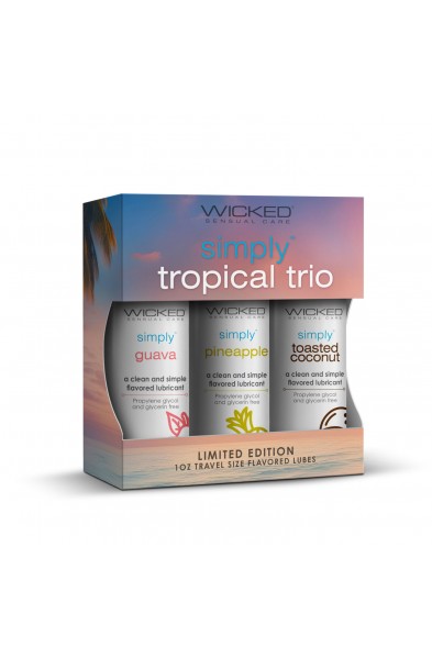 Wicked Simply Tropical Trio 1oz Travel Size  Flavored Lubes