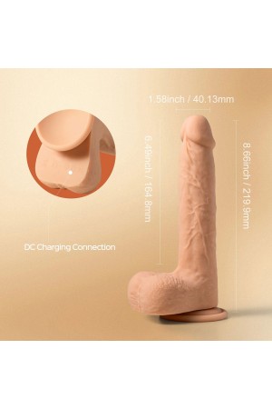 Luis-App Controlled 8.5" Real Thrusting Dildo With Clit Licker