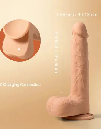 Luis-App Controlled 8.5" Real Thrusting Dildo With Clit Licker