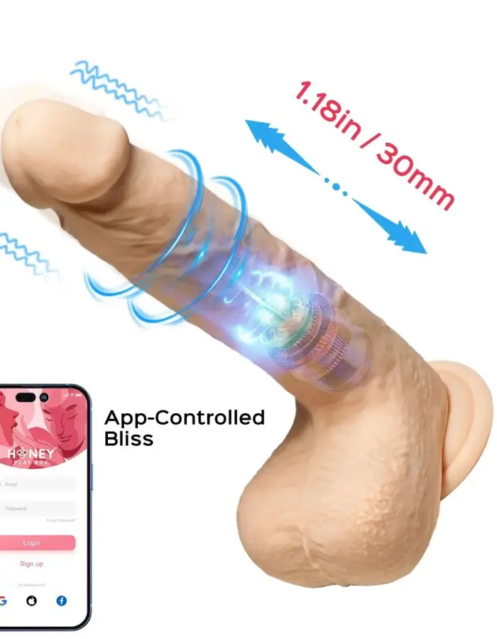 Luis-App Controlled 8.5" Real Thrusting Dildo With Clit Licker