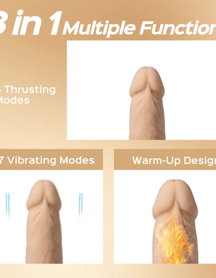 Luis-App Controlled 8.5" Real Thrusting Dildo With Clit Licker