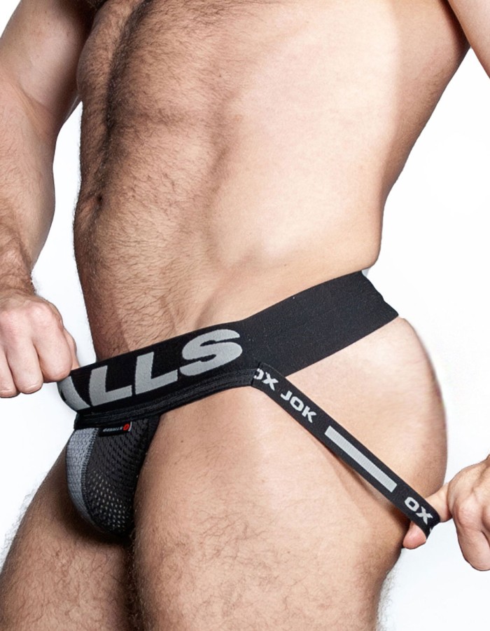 Airmesh Upthrust Slider-Strap Jock Tar Black - Medium