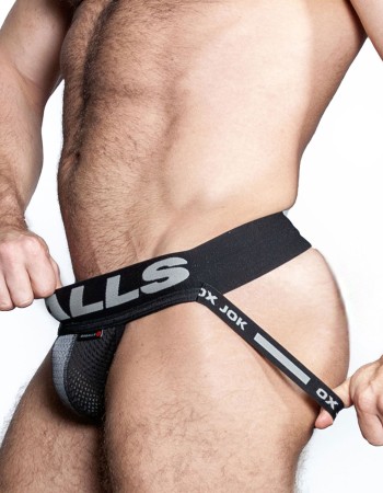 Airmesh Upthrust Slider-Strap Jock Tar Black Small