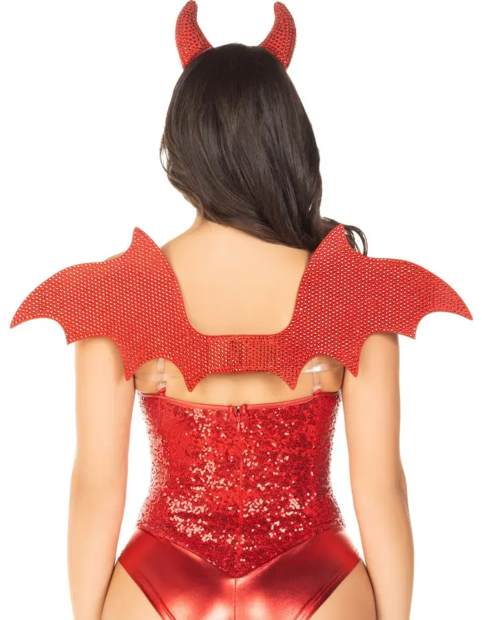 2 Pc Devil Kit, Includes Wings and Headband - Red