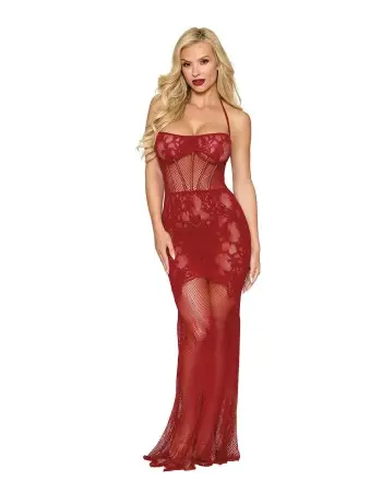 Bodystocking Gown Dmnd - One Size - Red