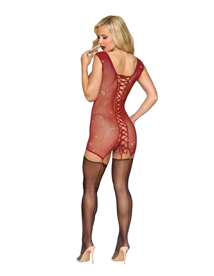 Garter Slip Dmnd - One Size - Red