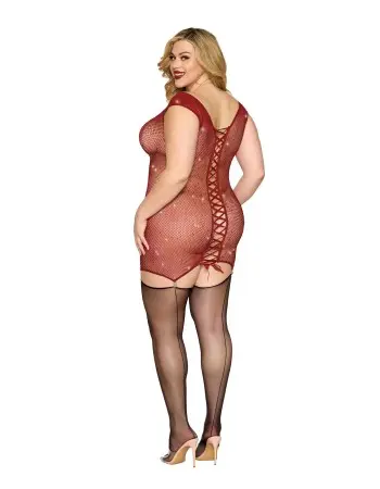 Garter Slip Dmnd - One Size Queen - Red