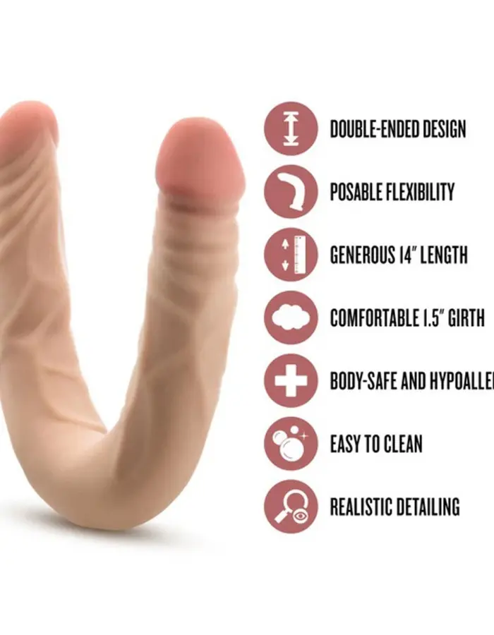 Dr. Skin Plus - 14 Posable Double Dong - Beige