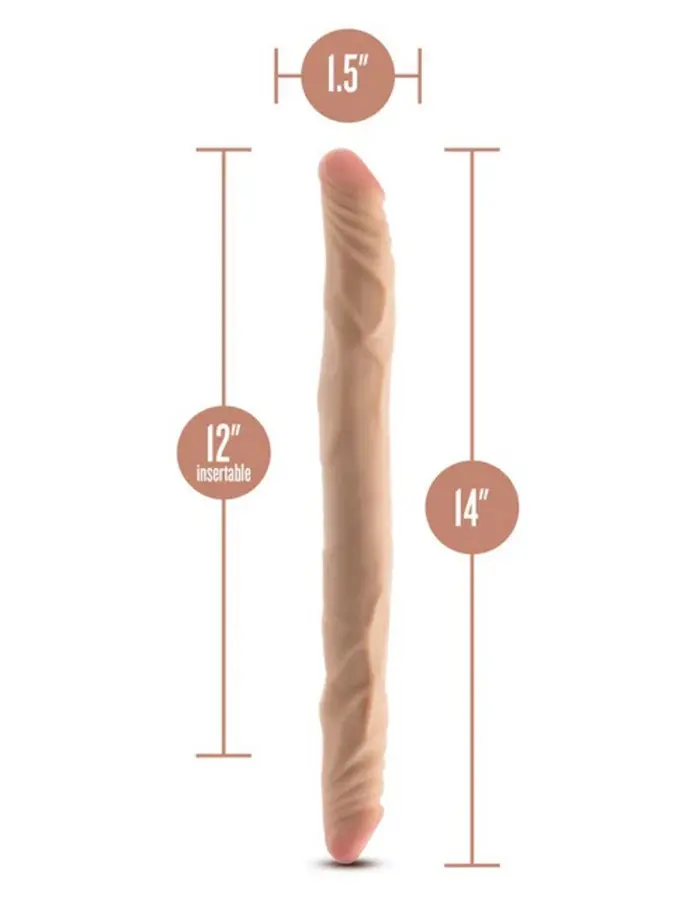 Dr. Skin Plus - 14 Posable Double Dong - Beige