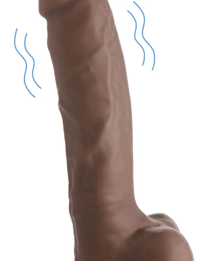 Fleshstixxx 8" Vibrating Silicone Dildo With Balls Brown