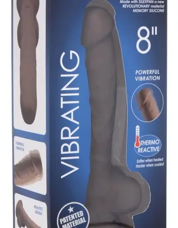 Fleshstixxx 8" Vibrating Silicone Dildo With Balls Brown
