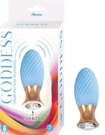 Goddess Diamond Tulip Massager - Blue