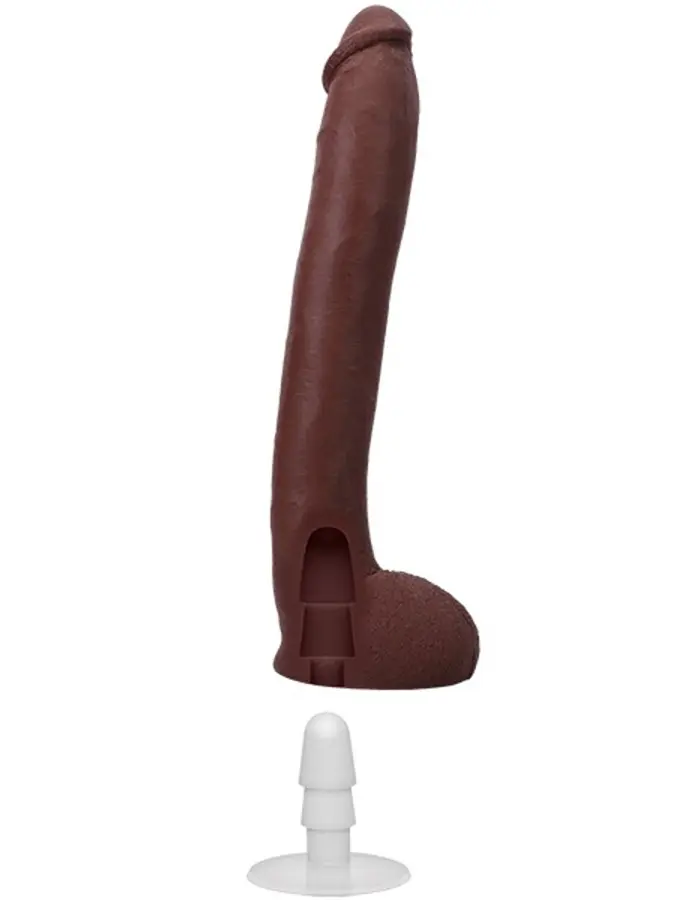 Signature Cocks Hollywood Cash 11" Cock With Removable Vac-U-Lock Suction Cup - Chocolate