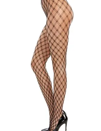 Double Fence Net Pantyhose - Black - Os