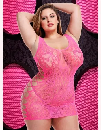 Leopard Lace Mini Dress - Queen - Pink