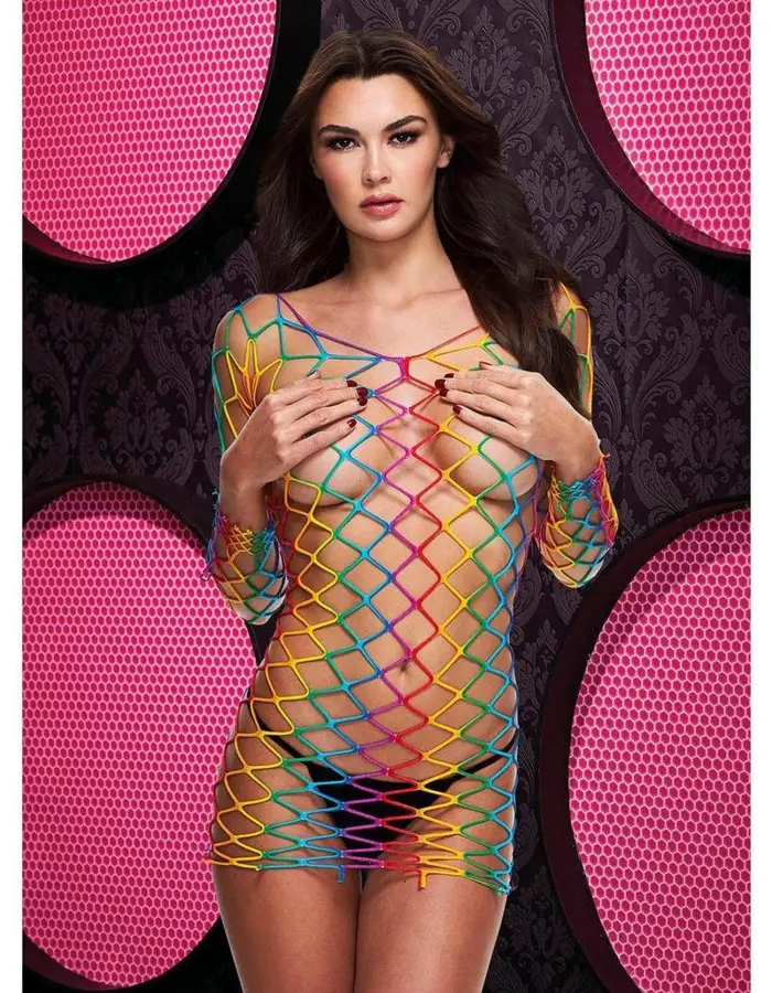 Fencenet Rainbow Mini Dress - One Size