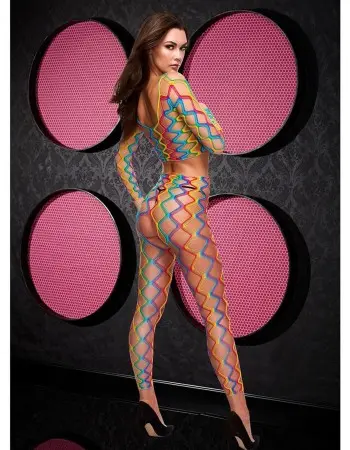2pc Rainbow Crop Top and Pants Set - One Size