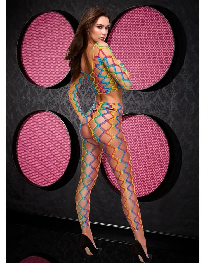2pc Rainbow Crop Top and Pants Set - One Size