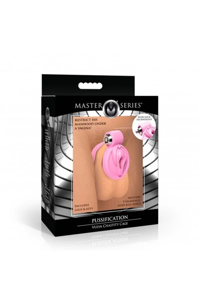 Pussification Vulva Chastity Cage - Pink