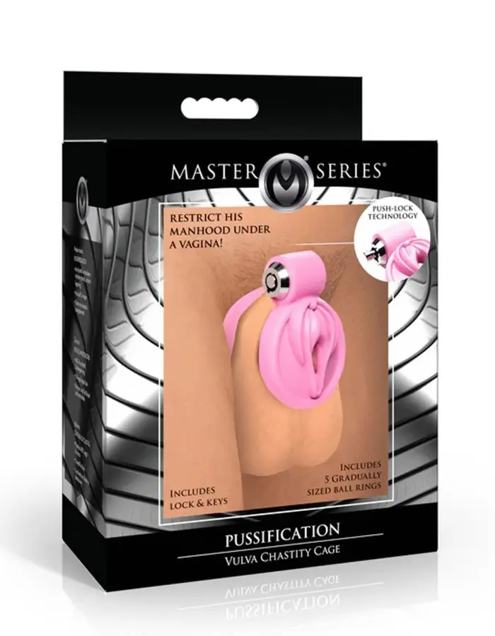 Pussification Vulva Chastity Cage - Pink