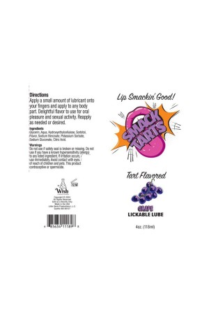 Smack Tarts 4oz Lickable Flavored Lubricant-Grape