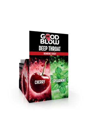 Deep Throat Numbing Spray Pop Display - Cherry/spearmint 24 Pcs