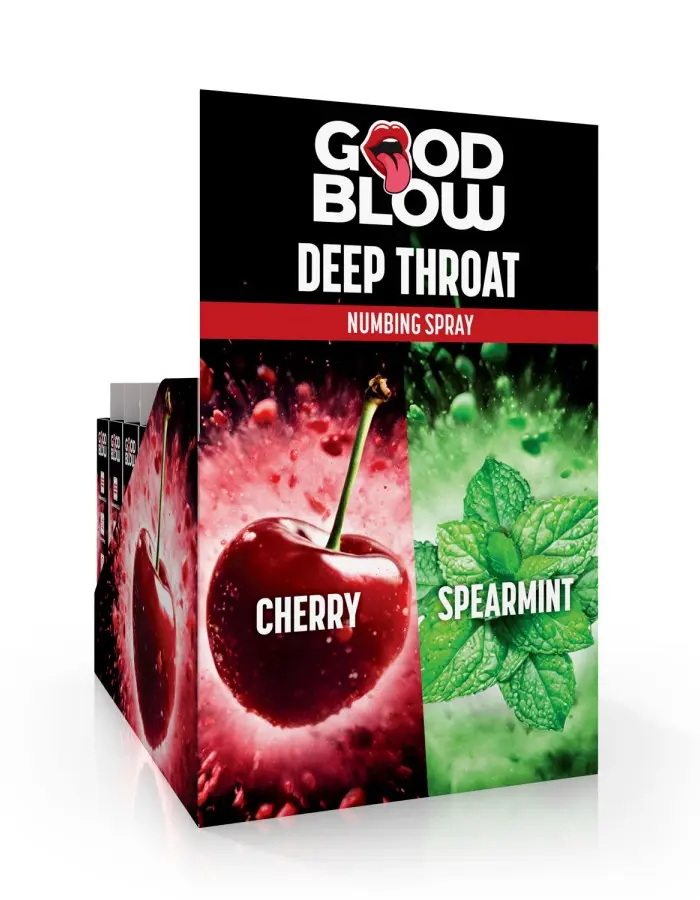 Deep Throat Numbing Spray Pop Display - Cherry/spearmint 24 Pcs