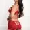 3pc Zipper Top With Garter Mini Skirt and - Stockings - One Size - Red