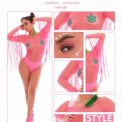 Fringe Benefits 2pc Set - One Size - Pink