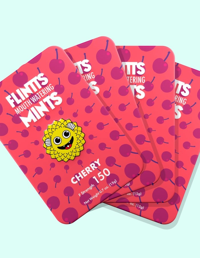 Flintts Mouth Watering Mints Cherry - F-Strength 150