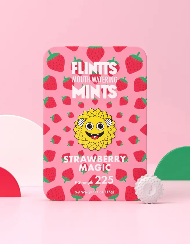Flintts Mouth Watering Mints Strawberry Magic - F-Strength 225