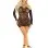Black Seamless Lace and Net Mini Dress - Dress With Twist Halter Strap - Os