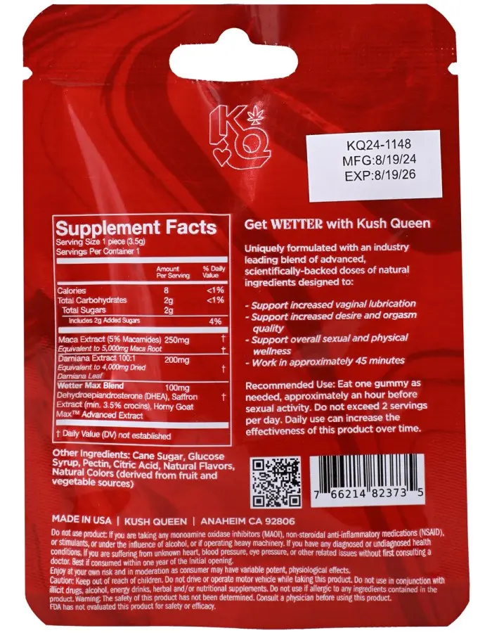 Kush Queen Wetter Gummies Female Enhancement 12 Pack Display 1 Per Pack