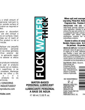 Fuck Water Thick 2oz Clear Water Based Lubricant