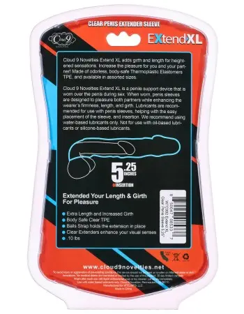 Extend XL Penis Sleeve 5.25" - Clear