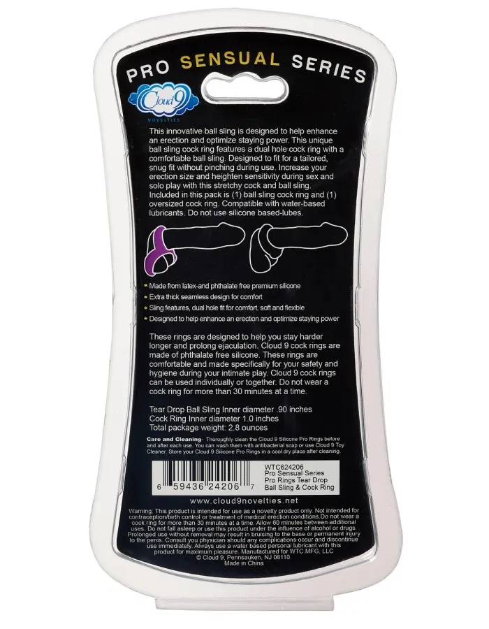 Pro Sensual Silicone Tear Drop Ring / Donut Sling