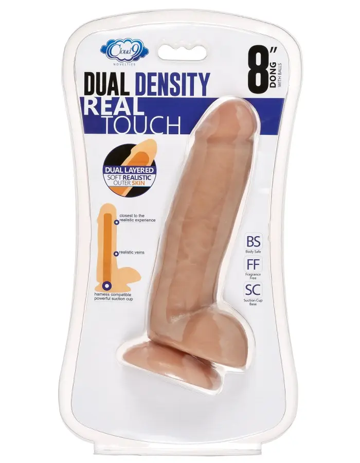 8" Dual Density Real Touch Thick with Realistic Painted Veins and Balls - Tan