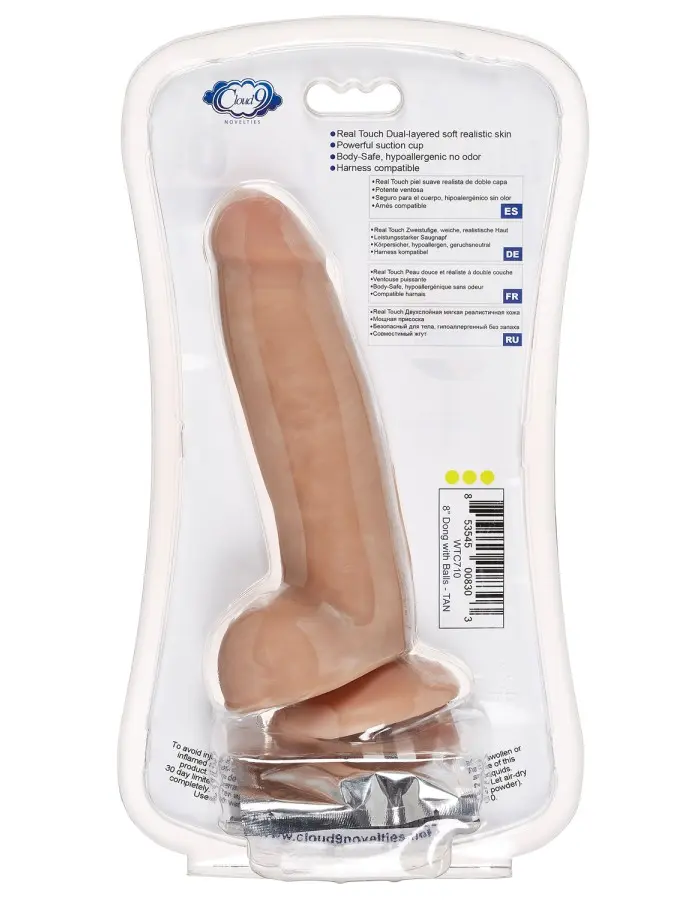 8" Dual Density Real Touch Thick with Realistic Painted Veins and Balls - Tan