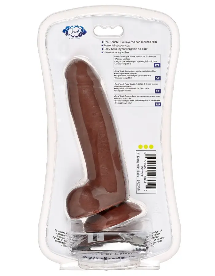 8" Dual Density Real Touch Thick with Realistic Painted Veins and Balls - Brown