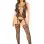 Black 2pc Cami With Attached Stockings, G-String - Os